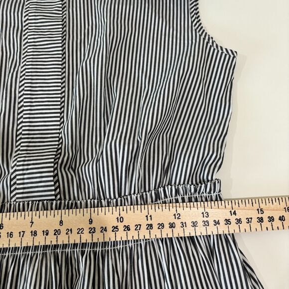 J Crew Striped Cotton Dress Size 2 Gray White Classic Preppy - Picture 11 of 11